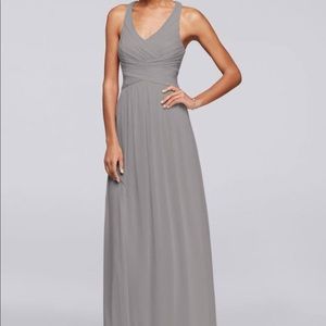 David’s Bridal Long Dress with crossback -mercury